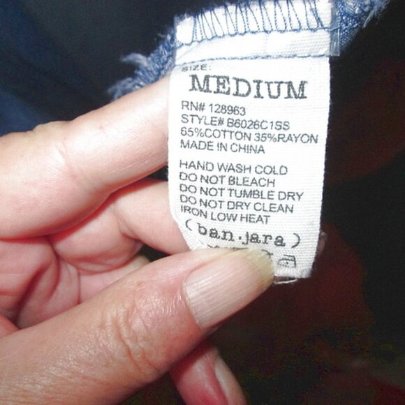 Vtg Embroidered Duster Cardigan Size M Pockets Kimono Bird Artsy Festival Y2K - Picture 4 of 11